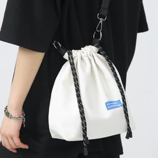 Fashion simple large capacity European and American fabric bucket bag women's shoulder bag messenger bag fashion small backpack women's bag