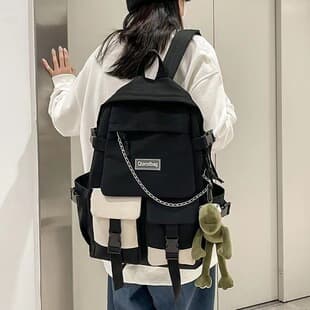 Lightweight Backpack for Women 2023 New Large Capacity Yellow Japanese Style School Bag Junior High School Girls Preppy Style Travel Backpack