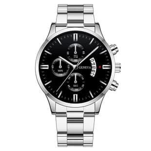 Popular Foreign Trade Men's Watches in Stock, Calendar Steel Band Quartz Watches, Fake Three-Eye Business Men's Watches Wholesale
