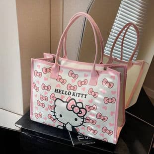 New Kt Cat Canvas Tote Bag Large Capacity Shoulder Bag Outing Satchel Shopping Bag Mommy Bag Cross-Border Hot Style