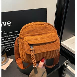 Corduroy 2025 Autumn and Winter New Style Simple and Fashionable Solid Color Women's Bag Single Shoulder Crossbody Bag Campus Style Ins Trendy Bag
