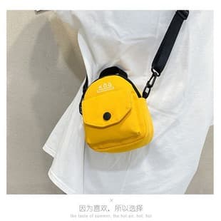 2025 New Super Hot Canvas Bag Women's Hip-Hop Girl Disco Small Bag Fashionable and Easiest for Match Solid Color Shoulder Crossbody Bag