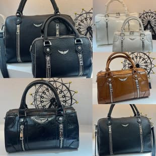 Cross-border Exclusive ZV French Crossbody Shoulder Bag All-match Women's Pillow Bag Boston Large Capacity Stud Wings Bag