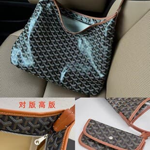 GOYARD Dogtooth Print Hobo Tote Bag, Large Capacity Commuting Women's Bag