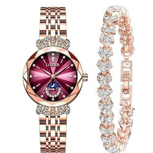 New Cross-Border Women's Popular Fashion Retro Diamond-Encrusted Dial Steel Band Niche Luxury Quartz Watch Non-Mechanical Watch
