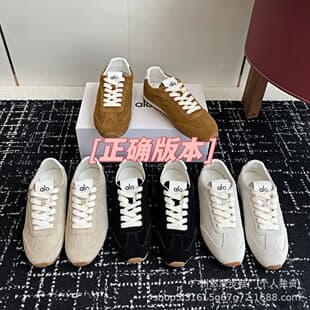 Alo Genuine Leather Retro German Training Shoes for Women 2026 Spring and Autumn New Flat Casual Shoes Lace-Up Breathable Couple Sports Shoes