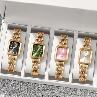 Simple and Versatile Square Women's Watch, Ins-Style Steel Band, Fashionable Quartz Watch, Stylish Light Luxury Watch, Women's Wristwatch