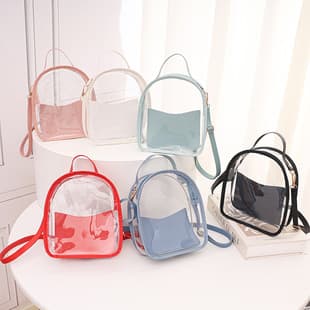 Cross-Border Backpack 2025 Summer Hot Selling Transparent Jelly Bag Pvc Fashion Crossbody Bag Manufacturer Wholesale Small School Bag