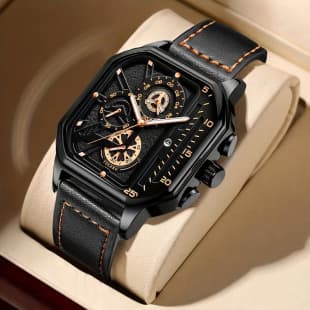 Cross-Border Hot Selling, Men's Watch Set, Casual Men's Square Dial Quartz Watch Set