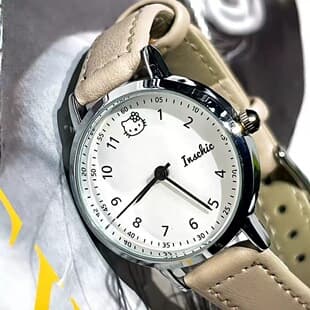 Japanese Popular Women's Watch Kt Cat Leather Strap Watch Wholesale Live Broadcast Hot-Selling Girls' Watch Student Watch Quartz