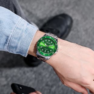 Hot Selling Student Watch Men's Business Luminous Quartz Watch Live Broadcast Men's Watch New Watch Green Water Ghost Watch