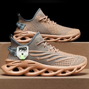 Shoes: Yeezy Shoes, Unisex, Cross-Border, Large Size, Fly-Knit Casual Shoes, Blade Twist Sole Sneakers, Breathable Single Shoes