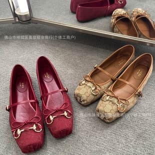 26 New Styles of g Brand Ballet Shoes with Horsebit Buckle, Pig Nose Bow, Flat Casual Versatile Mary Jane Shoes for Women