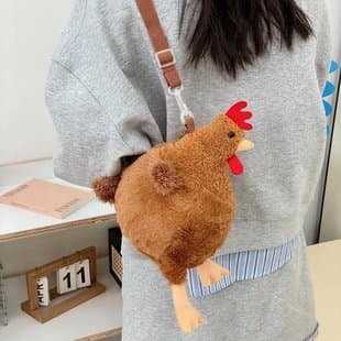 Commuting Cute Handbag New Plush Ugly Cute Large Capacity Doll Bag Same Style Chicken Hot Sale
