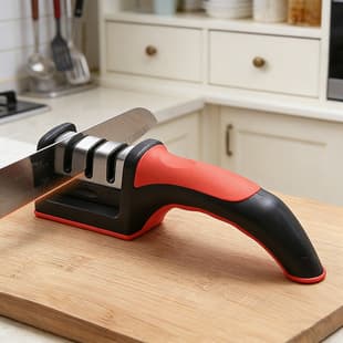 Household Knife Sharpener Whetstone Kitchen Gadget Multifunctional Handheld Quick Three-Stage Knife Sharpening Tool Wholesale