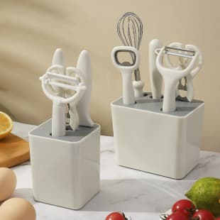 Kitchen Gadget Set for Home Use, Stainless Steel Fruit Knife, Peeler, Scissors, Baby Food Supplement Set, Peeling Tool