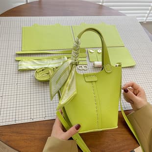 Bucket Stylish Silk Scarf Handbag 2022 New Fashionable Shoulder Crossbody Fashion DIY Handmade Semi-finished Material Bag