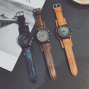In-Stock Niche Men's Watches Trendy Korean Style Personality Student Tiktok Wholesale Men's Large Dial Calendar Quartz Watch