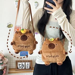 New Cute Capybara Doll Small Square Bag, Girly Student Commuter Storage Bag, Capybara Shoulder Crossbody Bag