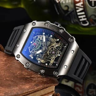Hot Selling New Richard Hollow Watch Barrel-Shaped Sports Cross-Border Men's Watch