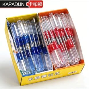 Source manufacturers red blue crystal handle screwdriver manual screwdriver mini screwdriver rose knife word cross