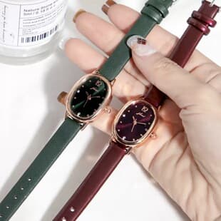 Cross-Border Popular Women's Watches Factory Wholesale Oval Niche Watches Girls' Personalized Wristwatches Quartz Watches for Women