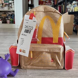 2026 McDonald's Big Fries Day Limited Edition Merchandise: Large Capacity Lightweight Travel Backpack, Gift Doll