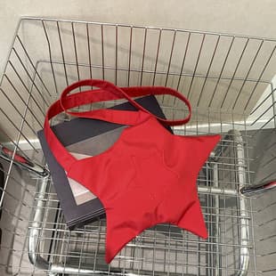 Star Canvas Bag 2026 New Niche Design Portable Shoulder Bag for Going Out, Cute and Versatile Five-Pointed Star Crossbody Bag