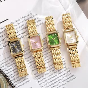 New Retro Square Women's Watch Ins Style Steel Band Niche Quartz Watch Ancient Simple Light Luxury Student Watch