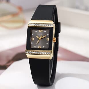 Square-Shaped Niche New Style Women's Watch, Silicone Hot-Selling Model with Diamonds, Light Luxury Gold Color, Student Fashion Wholesale