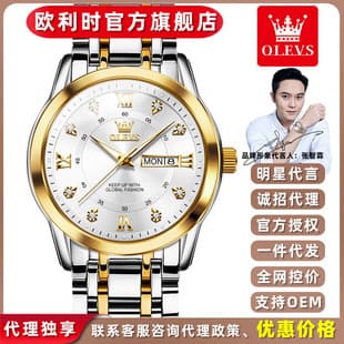 Oulisi Brand Watches Wholesale Quartz Watches Cross-Border Foreign Trade Dual Calendar Business Luminous Children's Men's Watches in Stock