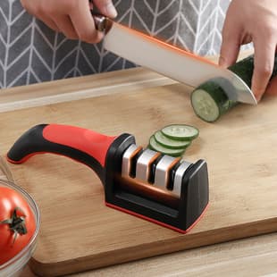 Three-Stage Kitchen Knife Sharpener, Quick Knife Sharpener, Kitchen Knife Sharpening Stone, Handheld Sharpening Stick, Kitchen Gadget