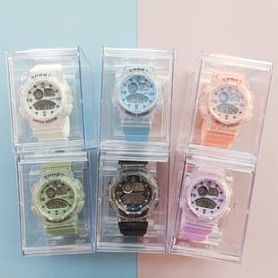 Factory Wholesale New Translucent Teenage Student Electronic Watch Unisex Multifunctional Sports Watch