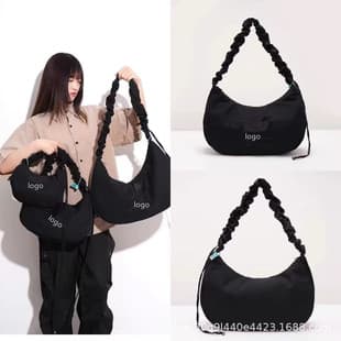 2025 Sports Crossbody Bag Pleated Cloud Single Room Bag Satchel Large Capacity Canvas Bag Three Commuting Lightweight Shoulder Bag