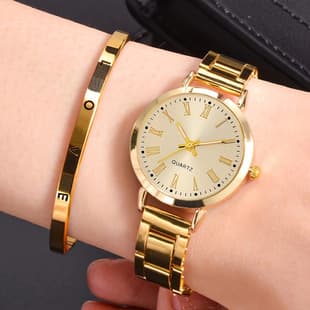 Niche Luxury Women's Fashion Watch, Student-Friendly, Simple and Trendy Women's Quartz Watch, Stylish Steel Band Watch for Girls