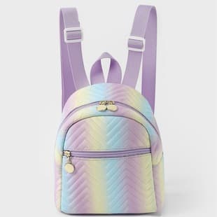 Foreign Trade Cross-border Hot-selling Backpack Women's Rainbow Multicolor PU Quilted Mini Backpack Fashion Casual High-end Sense Schoolbag