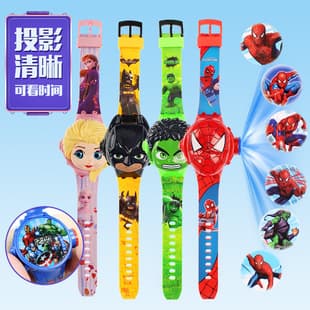 Retail flip projection watch boys and girls children's toy cartoon 3D anime character electronic watch supply