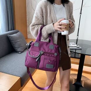 Trendy Versatile Waterproof Nylon Large Bag Commuter Bag Women's Handbag Crossbody Oxford Cloth Large Capacity Single Shoulder Mommy Bag