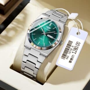 Ultra-Thin Stainless Steel Men's Steel Band Watch Non-Mechanical Luminous Calendar Waterproof Fashion Men's Watch Foreign Trade Hot Model