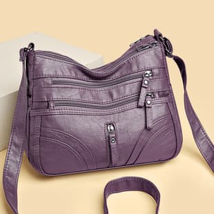Large Capacity Soft Leather Women's Crossbody Bag 2024 New Mother Bag Mother-in-law Bag Simple All-match Shoulder Bag
