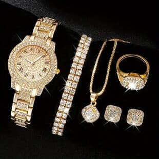 Che Tone Explosive Women's Watch Cornucopia Fashion Casual Roman Quartz suit Full Diamond Bracelet Fashion Watch
