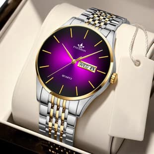 Watch Thin Dual Calendar Men's Simple High-Looking Quartz Foreign Trade Purple Watch Popular Same Style Waterproof Brand
