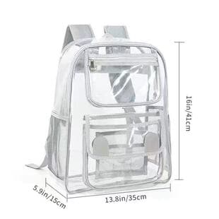 Cross-Border Hot-Selling Spot Korean Version Transparent Pvc Backpack Waterproof Backpack Large Capacity Outdoor Travel Backpack