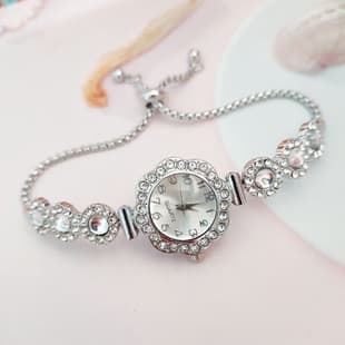 2025 New High-End Chalcedony Diamond Women's Watch Accessible Luxury Fashion High-Value Pull-Out Bracelet Women's Watch Manufacturer