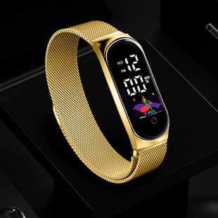 Factory Hot Foreign Trade New Cartoon LED Student Electronic Watch Innovative Colorful Waterproof Touch Screen Bracelet Watch
