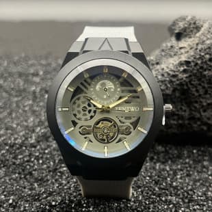 Cross-border foreign trade new fashion men's watch blue light hollow silicone strap sports quartz watch men's wholesale