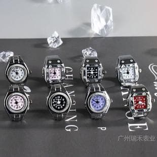 【Ring Watch】New Hot-Selling Creative Alloy Case Finger Watch Couple Foreign Trade New Model Men and Women Factory Direct Wholesale