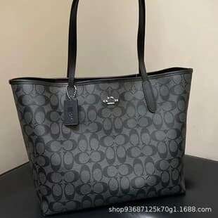 Coach City33 Magnetic Buckle Monogram Tote Large Capacity Shopping Bag Single Shoulder Handbag Commuter Underarm Women's Bag