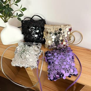 Fashionable Sequin Mobile Phone Small Square Bag for Women 2025 New Niche Design Stylish Shoulder Bag Mini Versatile Chain Bag