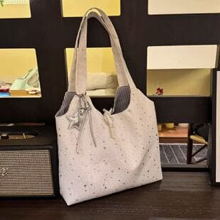 2025 New Star-Print Tote Bag for Women, Large Capacity Shoulder and Crossbody Bag, Casual Style for Commuting and Class, Versatile and Stylish
